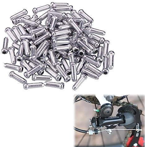 60 Pcs Bike Cable End Crimps, Bike Brake Cable Caps,Bike Cable End Caps, Bike Cable Crimps for Mountain Bicycle Road Bike
