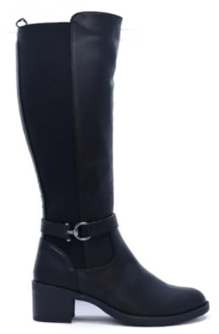 amarpies - Bota alta elástico trasero - AZS27258 para: Mujer color: NEGRO talla: 40