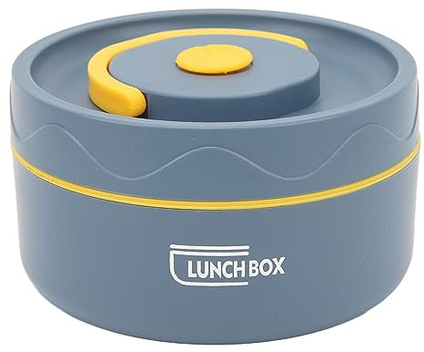 ZJchao Acier Inoxydable 304, Plastique, Récipients à Déjeuner Thermiques, Assiettes Thermiques Rondes, Marmite Thermique, Boîte à Déjeuner Isolée en Acier avec (Style isolé, bleu profond)