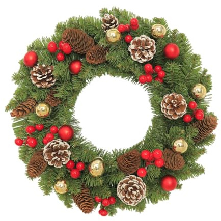 Milageto Corona navideña para Puerta de Entrada, 60 cm, Guirnalda Decorativa, Corona de Invierno, Corona navideña para celebración, Boda, jardín, Festival