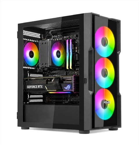 Noua Smash SK100 Case Gaming PC Mid-Tower ATX/E-ATX | Doppio Vetro Temperato | 4 Ventole ARGB PWM Preinstallate | AIO 360mm | GPU fino a 400mm | Airflow Ottimizzato