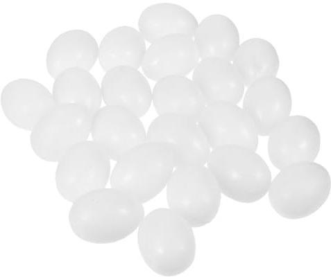 AMUSLESUR Simulation Plastic Pigeon Eggs Set 30PCS Solid Fake Eggs to Stop Bird Laying, Ideal for Ornamental and Breeding Scenarios