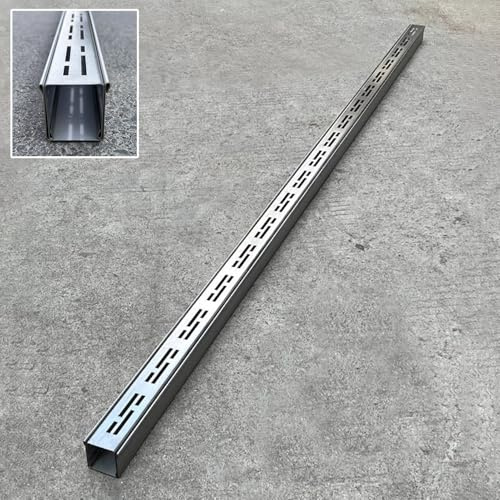 Utomhus stål kanaldränering – 10 cm bred linjär regnränna sil för trädgård gård däck gård – avtagbart trenchavlopp för galler – och effektivt vatten