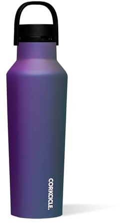 Corkcicle Travel Insulated Stainless Steel Water Bottle with Straw Spout Keeps Drinks Cold for 25 Hours or 12 Hours Hot 20 Oz, Multicolor