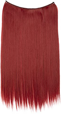 CAISHA 50cm 1 Tresse Extension mit Gummiband Extensions Haarverlängerung Haarteil Glatt Rot E118