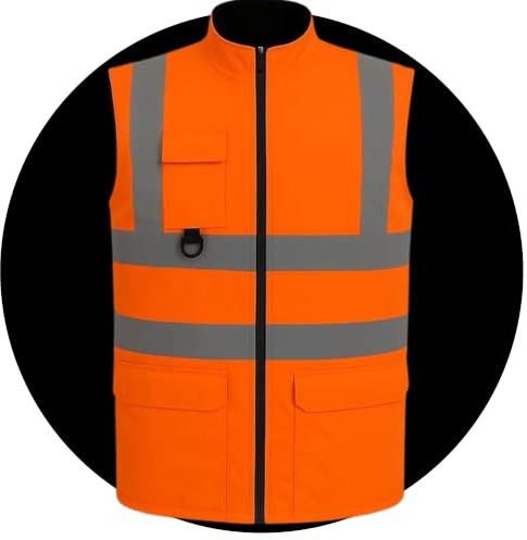 Hi-Vis 2 in 1 Reversible Fleece Bodywarmer Reflective Safety Gilet | Flip from fluorescent hi-vis to smart fleece in seconds. EN ISO 20471 waistcoat, reflective tape, unisex sizing, zip pockets.