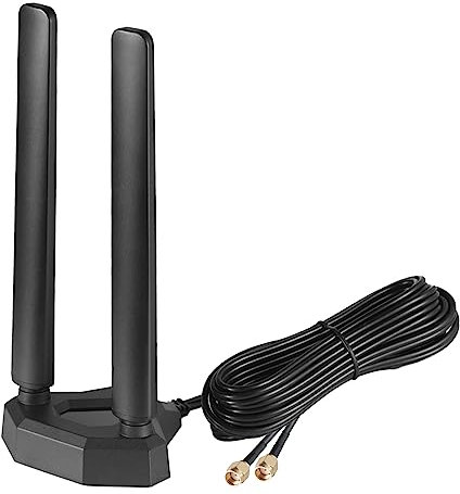 Eifagur Tri-Band WiFi 6E Antenna 2.4GHz, 5GHz & 6GHz Magnetic Base Antenna for PC Desktop Computer & Gaming Motherboards WiFi Router Bluetooth Card