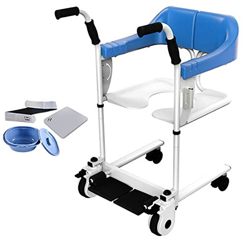 Imove Patient Lift and Transfer Chair, Multifunctional Nursing Wheelchair with Wheels and Built In Toilet, Wheeled Shower Commode Chair For Nursing Paralyzed Elderly,Disabled People, Load -120kg