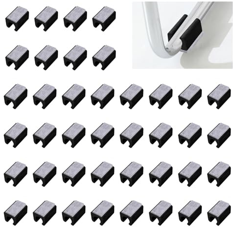 UFURMATE Almohadillas para Sillas, 40 Piezas 11-12mm Protectores de Suelo de Plástico con Tubo en Forma de U y Puntas Antideslizantes para Base de Trineo Redonda (Negro), UF-HA1485-G-FBA