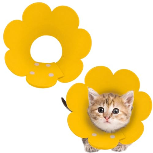 JEYORZY Collari Protettivi per Gatti e Collari Regolabili a Forma di Cono, Collare di Recupero Gatti Collare per Collari Curativi per il Recupero Delle Ferite da Compagnia (XS)