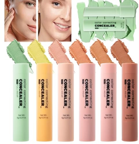 Barra Correctora,6 Tonos Cubre Imperfecciones - Neutralizador Facial Corrector Tonalidad Adaptable A Todo Tipo De Piel Cobertura Natural Acabado Discreto Ocultar Imperfecciones