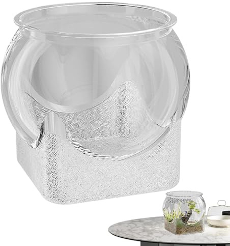 Bocal À Poisson Rond - Vase Terrarium Rond Transparent - Décorations De Planteur pour Maison Salon Chambre Salle De Bain Bureau - Salle de Bain Chambre Enfant Bureau Détente Espace Travail