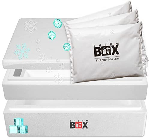 THERM BOX Modularbox 25M mit 3X Kühlakku für Kühlbox 25,8L Innen 49x30x17cm Transportbox Thermobehälter Wiederverwendbar