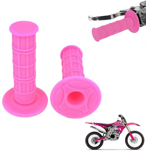 AnXin Manopole per Manubri Dirt Bike Universali da 22 mm 7/8Manubrio in Gomma Antiscivolo Manubrio in Gomma per CRF EXC YZF KLX Motocross Dirt Pit Bike Scooter-2Pcs (Rosa)