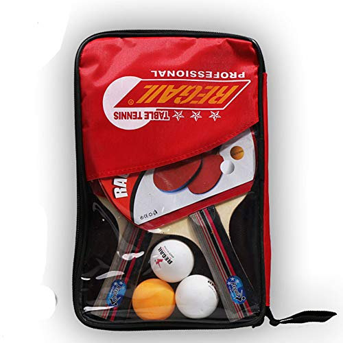 Egurs bordtennis-set, Ping Pong-set, 2 bordtennisbollar + 3 bordtennisbollar för nybörjare långt handtag