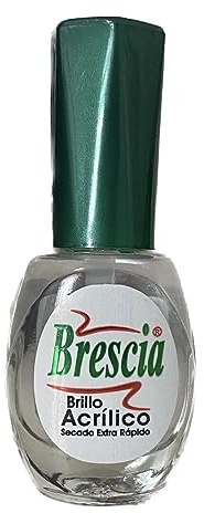 Brescia - Top coat Brillo Acrílico sin lámpara - Capa superior de esmalte de uñas - Secado Extra Rápido, manicura profesional, 12.5ml