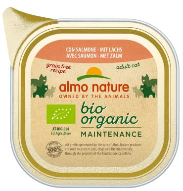 Almo Nature Bio Organic Maintenance nass für Katzen - mit Lachs 85 g x 19 stück, 1.62 kg