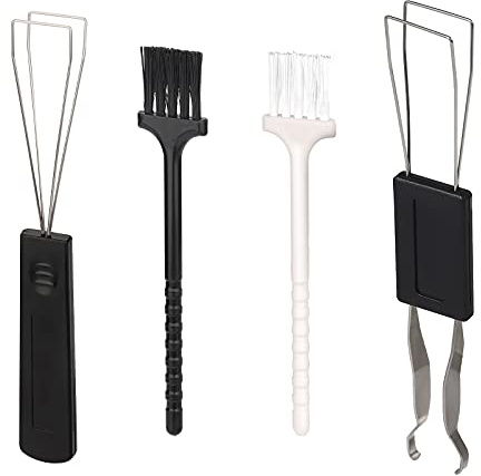 SAVITA 2 Stück keycap Remover keycaps Puller Switch Puller Tastaturabzieher Tastatur Tasten entferner Tastenkappe Abzieher Edelstahl mit 2 Stück Tastaturbürste Muss Werkzeug Haben für Tastatur Sauber