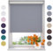 Radeco® Verdunkelungsrollo 150 x 190 cm hellgrau, Größen von 40 bis 240 Breite, ohne Bohren möglich, Rollo wandmontage, Rollo 150 cm breit, Fenster rollos für innen, rollos für Fenster