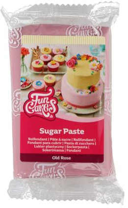 FunCakes Pasta di Zucchero Old Rose, Facile da Usare, Liscia, Flessibile, Morbida e Flessibile, Facile per la Decorazione di Torte, Halal, Kosher e Senza Glutine, 250 g, Confezione da 1