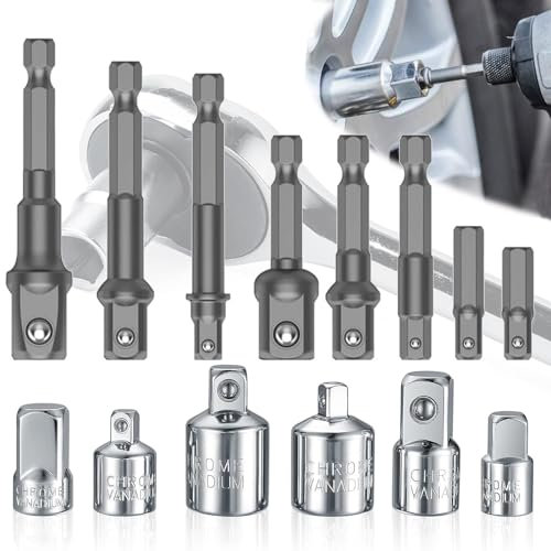 Mikqky 14 Piezas Adaptador De Impacto Socket, Adaptador Juego Llaves De Carraca De Vaso, Adaptador De Vaso Para Trinquetes, Adaptador De Vaso De 1/4 a 3/8, 3/8 a 1/4, 3/8 a 1/2, 1/2 a 3/8