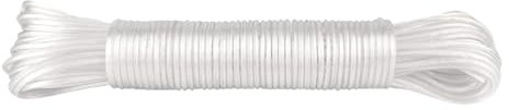 IDEA HOME Filo per Bucato CRISTAL 20 M, Resistente agli Strappi, per la Casa, il Giardino – Cavo Stendibiancheria per la Biancheria in Anima in Poliestere e Rivestimento in Plastica, Bianco