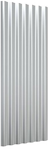 Juego de 12 paneles de techo, placa de techo, placa de techo, paneles ondulados, 12 unidades, acero recubierto de polvo, 100 x 36 cm, color plateado