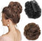 2pcs Moños Postizos,Moño Postizos Rizado Pelo Moños Postizos de Pelo Natural Postizo,Cabello Pelo Desordenado Coleta Postiza,Negro+Marrón Claro