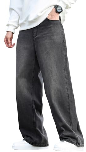 Zewool Mens Baggy Jeans Hip Hop Wide Leg Skater Jeans Extra Loose Denim Pants Y2k Skateboard Streetwear