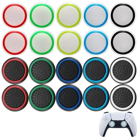 20 Stück Ps5 Controller Zubehör,Playstation Stick Joystick Kappen Ps5 Controller Sticks,für Xbox One Series Pro Dualsense Switch Grip Aufsätze Gaming Thumbsticks Silikon Schutz Caps Ersatz Ersatzteile