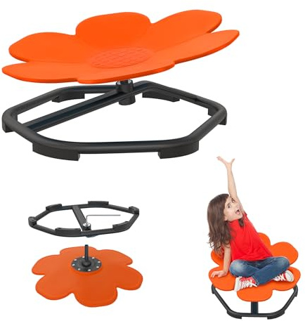 YRHome Carrousel autisme - Chaise pivotante pour enfant - Jouet sensoriel autisme - Siège pivotant à 360° - Balançoire d'équilibre - Chaise pour coordination physique et équilibre - Orange