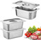 3 Pièces Bac Gastronorme, Bac Inox Alimentaire avec Couvercle, Plat Inox Barbecue, Plat Rectangulaire pour Mariner Viande, Escalopes, Empilable Set à Panure, Récipient pour Cuisine 17.6x10.8x10cm