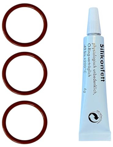 DeLonghi Coffee Machine Care Kit - 3 Seals and Silicone Grease - Fits ESAM ECAM ETAM EAM EPAM - Magnifica PrimaDonna Eletta Maestosa Dinamica