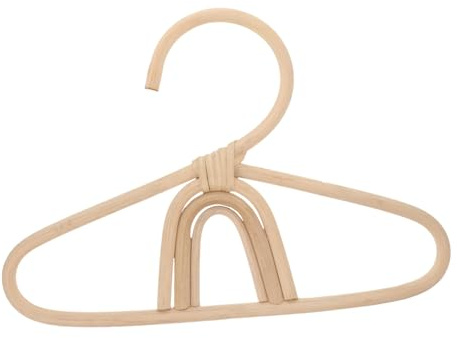 Holibanna Perchas de Ratán para Ropa de Niños Acabado Liso y Resistencia al Desgaste, Diseño Rústico Beige Adecuado para Armario de Niño y Baby Shower