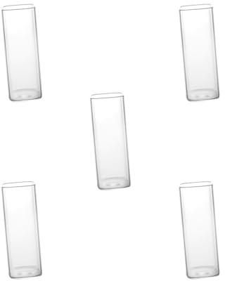 BHFZIAP Set di 5 bicchieri highball quadrati in vetro trasparente per tè uso quotidiano bicchieri da latte 470 ml