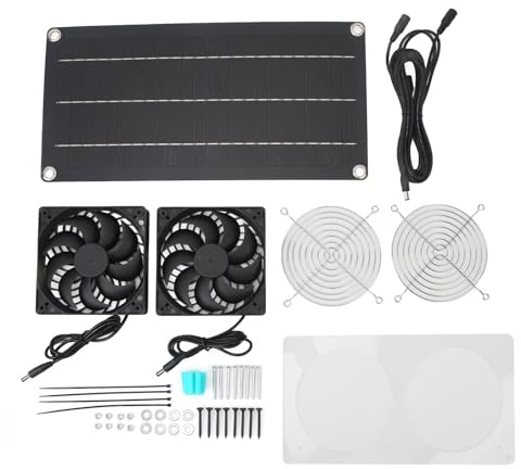 Cygmophing Ventilatore ad energia solare 10W 6V Kit di ventole per pannelli solari laminati in silicio monocristallino portatile PET per serra RV Pet House