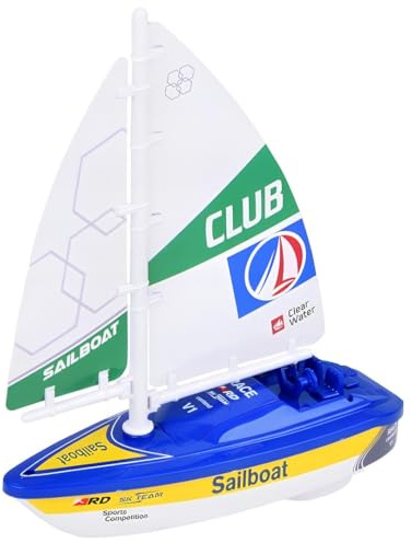 Barca a Vela Giocattolo a Batteria a Motore Elettrico Motoscafo Giocattolo a Batteria Barca Giocattolo Funzionante Motoscafo a Pile Battello Giocattolo Bambini Sailboat a Motore Elettrico Gioco,Colori