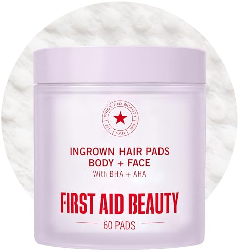 First Aid Beauty Ingrown Hair Pads with BHA and AHA, 60 ct