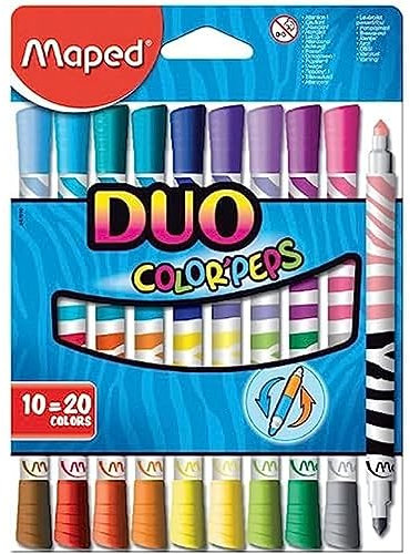 Maped M847010 - Filzstifte Color Peps Longlife Duo, 10er Packung, c1, bunt