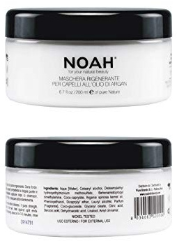 Noah Natural Regenerating Hair 2.3 Maske mit Arganöl für sehr trockenes und geschädigtes Haar, Stärkung, Vitalität & Glanz, vegan, tierversuchsfrei, pflanzliche Formel, ideal für Spliss, 200 ml