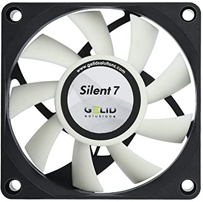 Gelid Solutions Silent 7. Ventola da 70x70x15mm. RPM 2200. Voltaggio 12V. 21.8 dBA. Nero