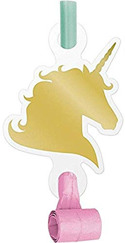 Creative Converting Unicorn Sparkle Blowouts with Medallion Party Supplies, Multicolor, 5.25 x 2.55