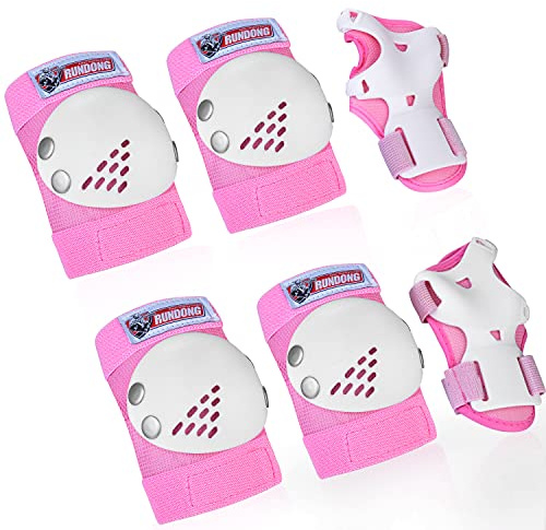 Youth/Kids Knee Pads Elbow Pad Wrist Guards Protective Gear Set for 3-15 Years Child Roller Skates Skateboard Inline Rollerblading Cycling BMX Bike Skating Scooter Riding and Other Outdoor Sports