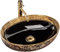 Rea Waschbecken Waschtisch Aufsatzwaschbecken Keramik Handwaschbecken Aufsatz Waschschale Gold Schwarz Rund 40x52