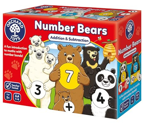 Orchard Toys Number Bears Maths Games for Children to Learn Addition & Subtraction and Number Bonds to 20, First Board Game for Kids, Makes Learning Maths Fun, Educational Toys for 5+ Year Olds