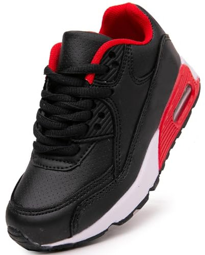 Daclay Kinder Schuhe Jungen Mädchen Turnschuhe Laufschuhe Sneaker für Unisex-Kin Outdoor Schwarz Rot 38 EU
