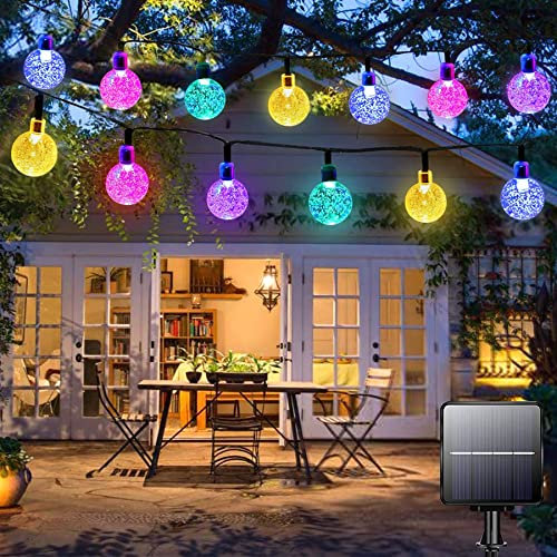 Lezonic Solar Fairy Lights, 12M/39Ft 100LED Solar String Lights Waterproof, 8 Modes Indoor/Outdoor Decorative Garden Lights for Home Patio Gazebo Yard Wedding Party Festival(Multi-Coloured)