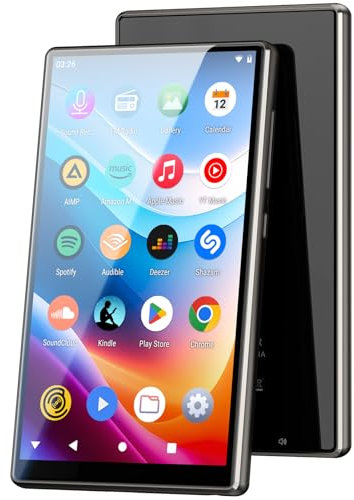 Lecteur MP3 5 Pouces avec WiFi Bluetooth - Fanvace Lecteur MP4 80GB Android Octa-Core, écran Tactile 1080P IPS, Lecteur MP3 HiFi avec Haut-Parleur, Spotify, Audible, Deezer, Play Store installés