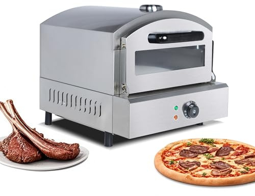 HAKKA Electric Pizza Oven,Adjustable time & temp to 500°C,2000W,Commercial Countertop Pizza Maker for Family and Restaurant Fast Heating and Energy-saving