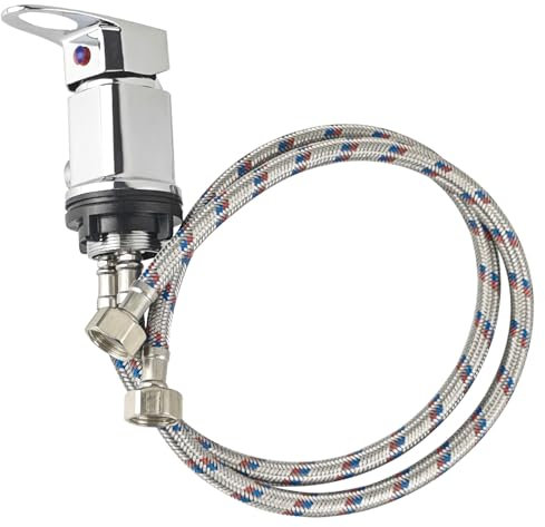 Poignée Unique Robinet Douche pour Lit de Shampoing, Mitigeur Douche en Alliage de Cuivre de 1/2 Pouces, Mitigeur Chaud-Froid Robinet de Douche pour EVier, Bol De Shampoing, Camping-Car (Argent)